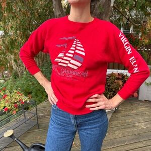 Vintage Virgin Islands Sweatshirt in Red